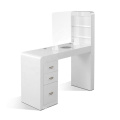 Mesa de manicure moderna branca portátil - mesa de beleza de unhas com escudo de contador de acrílico